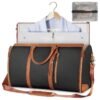 PU leather portable men's and women's foldable luggage bag ​