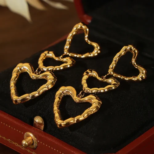 3 Heart Shaped Imported Earrings - Image 3