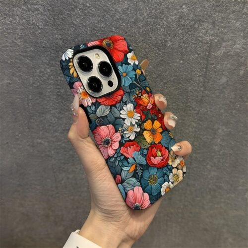 Oil painting flower anti drop phone case