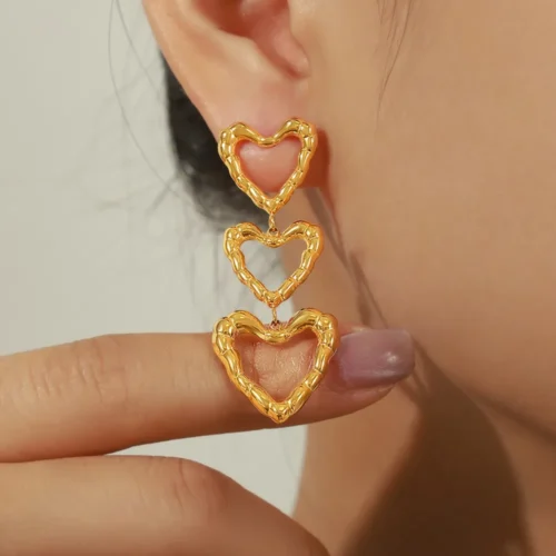 3 Heart Shaped Imported Earrings