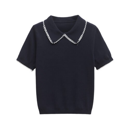 Collar lace T-shirt top for women - Image 5