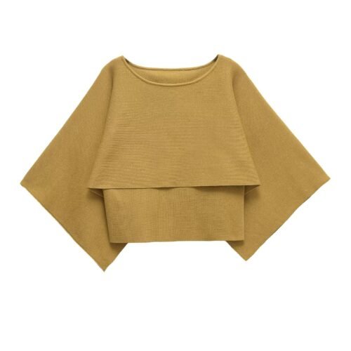 Bat sleeve knitted sweater top for women