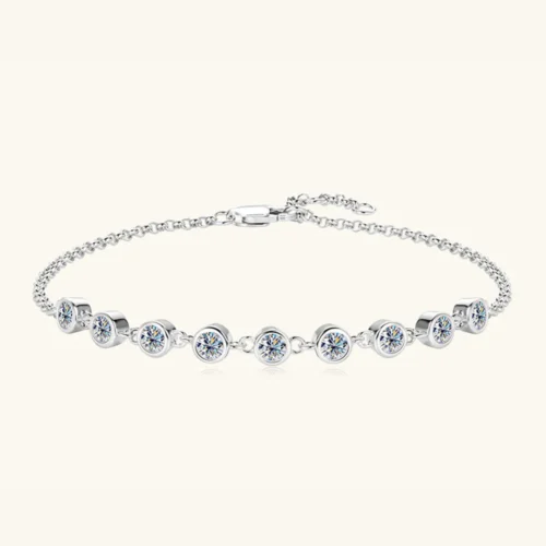 Inlaid Moissanite 925 Sterling Silver Bracelet - Image 6