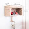 Space-saving wall wooden key holder