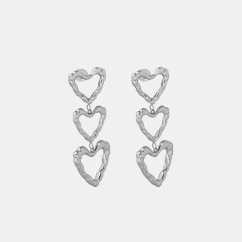 3 Heart Shaped Imported Earrings - Image 8