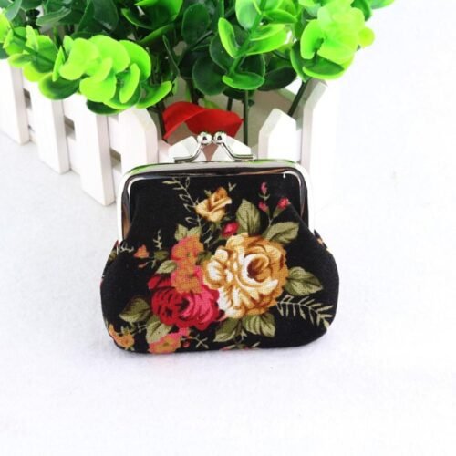 Lady Retro Vintage Flower Small Wallet