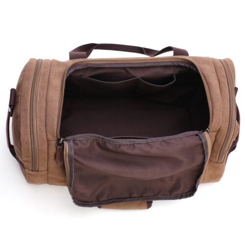 Leather Canvas Duffle Bag - Image 6