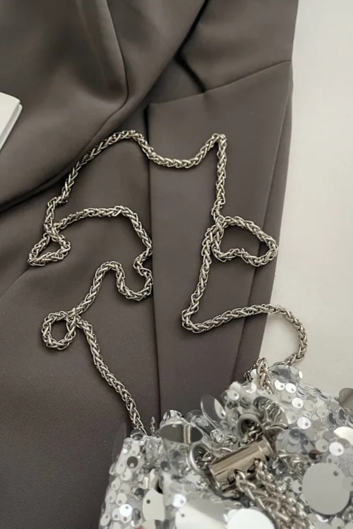 Drawstring Sequin Crossbody Bag - Image 12