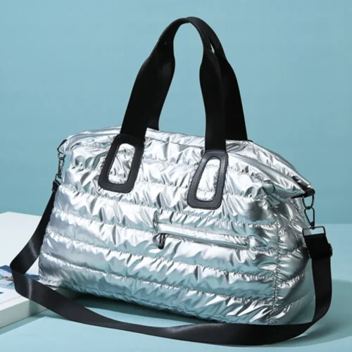 Quilted Nylon Oversize Travel Bag - Image 10