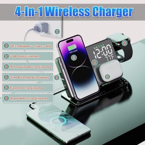 Wireless charging time display alarm clock - Image 6