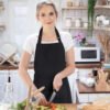 Solid color apron for kitchen