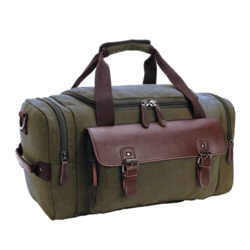 Leather Canvas Duffle Bag - Image 7
