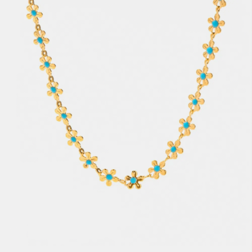 Flower blue drip Necklace - Image 5