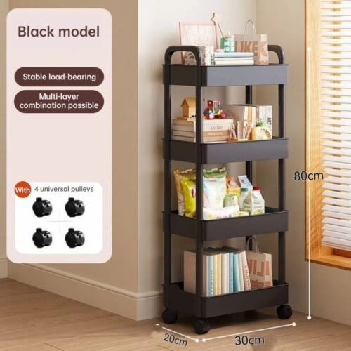 White rolling storage cart - Image 3