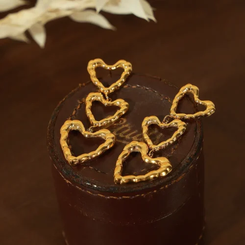 3 Heart Shaped Imported Earrings - Image 5