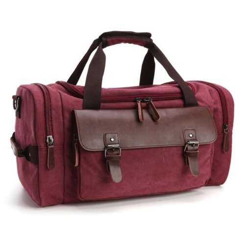Leather Canvas Duffle Bag - Image 10