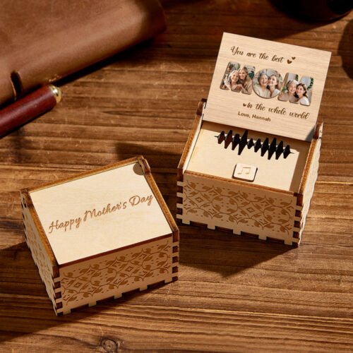 Portable Personalized Wooden Music Box