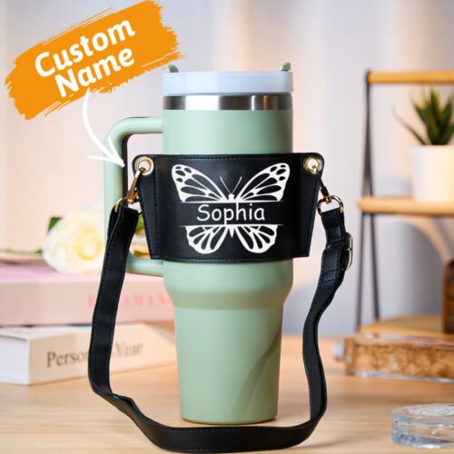 Leather carrier bag for Stanley Tumbler - Image 4