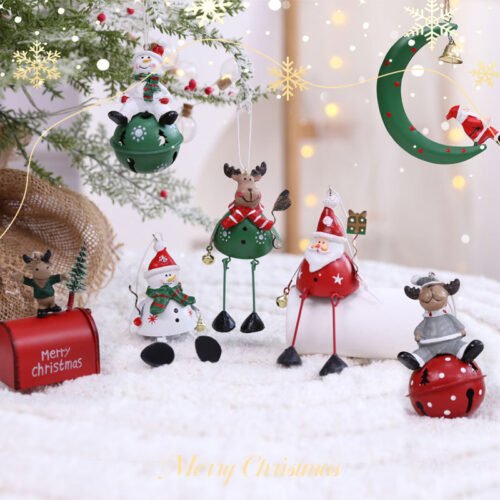 Christmas Metal Hanging Ornaments – Snowman, Reindeer & Elderly Person