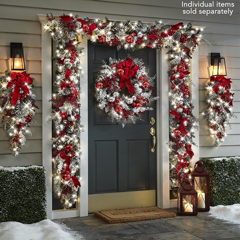 Flocked PVC Christmas Wreath - Image 3