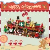 Christmas Trains Santa Claus Railcar Building Bricks