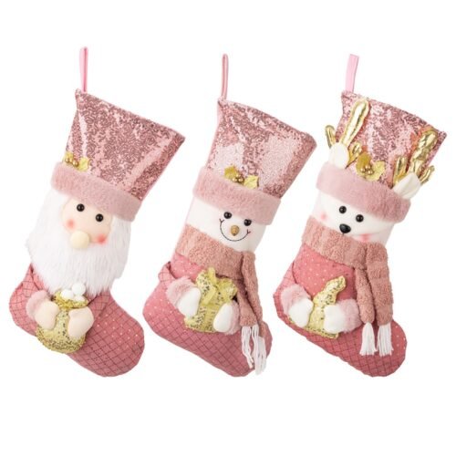 Christmas Pink Sequin Gift Socks
