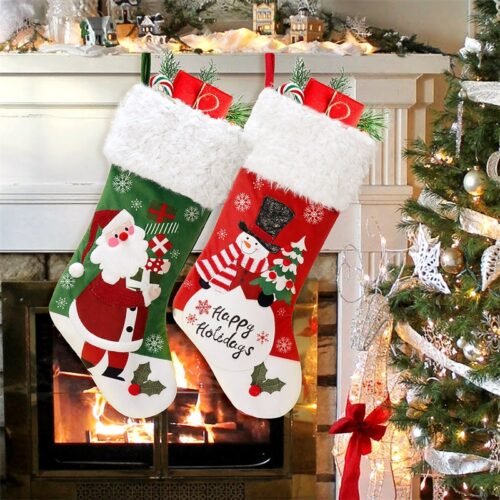 Santa Claus snowman velvet socks