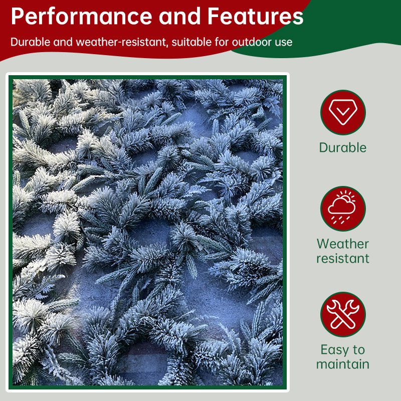 Flocked PVC Christmas Wreath - Image 7