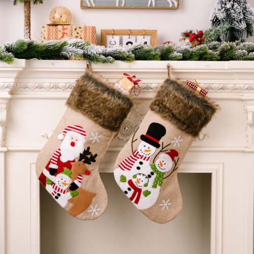 Christmas socks, elderly snowman socks